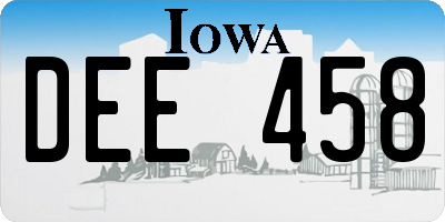 IA license plate DEE458