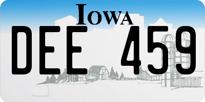 IA license plate DEE459