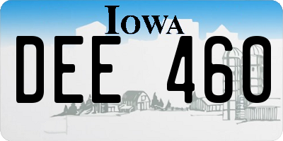 IA license plate DEE460