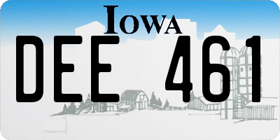 IA license plate DEE461