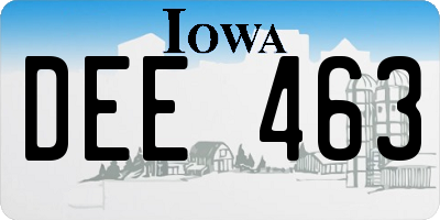 IA license plate DEE463