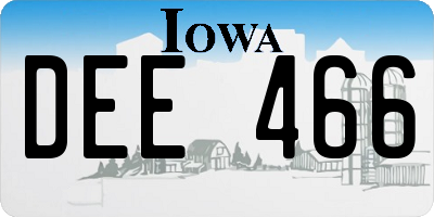 IA license plate DEE466