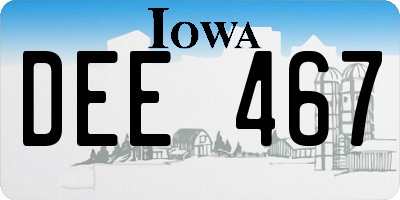 IA license plate DEE467