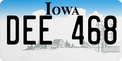 IA license plate DEE468