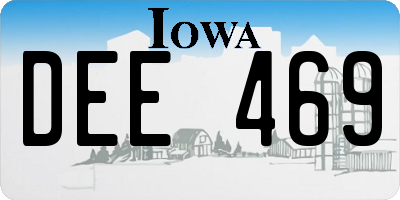 IA license plate DEE469