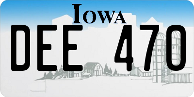 IA license plate DEE470
