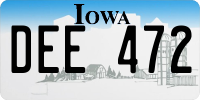IA license plate DEE472