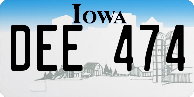 IA license plate DEE474