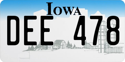 IA license plate DEE478