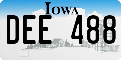 IA license plate DEE488