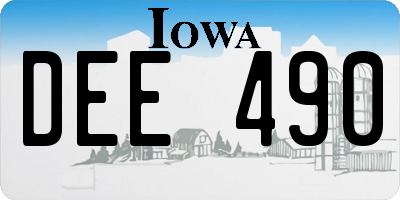 IA license plate DEE490
