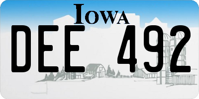 IA license plate DEE492