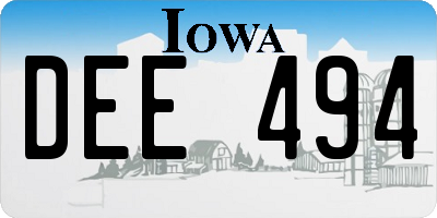 IA license plate DEE494