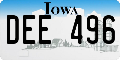 IA license plate DEE496