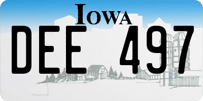 IA license plate DEE497