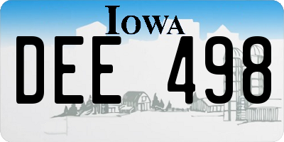 IA license plate DEE498