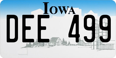 IA license plate DEE499