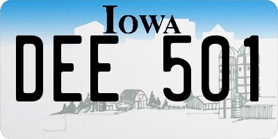 IA license plate DEE501
