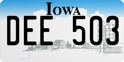 IA license plate DEE503