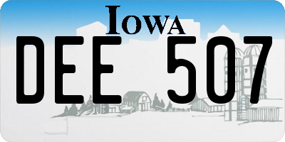 IA license plate DEE507