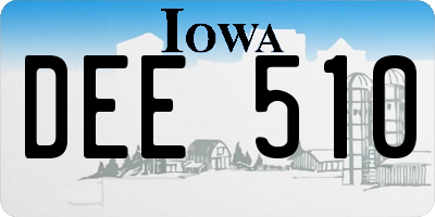 IA license plate DEE510
