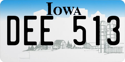 IA license plate DEE513