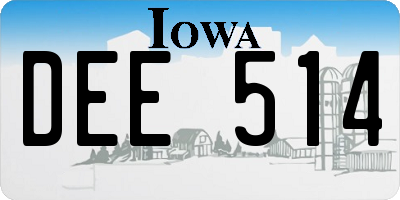 IA license plate DEE514