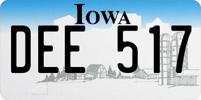 IA license plate DEE517