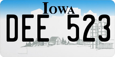 IA license plate DEE523
