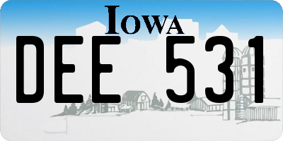 IA license plate DEE531