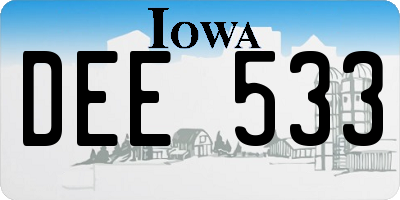 IA license plate DEE533