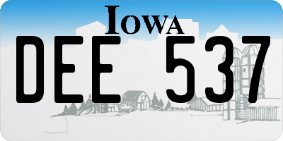 IA license plate DEE537
