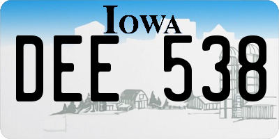 IA license plate DEE538