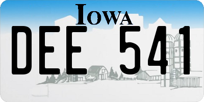 IA license plate DEE541