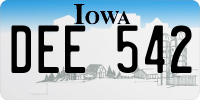IA license plate DEE542