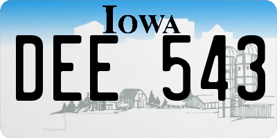IA license plate DEE543