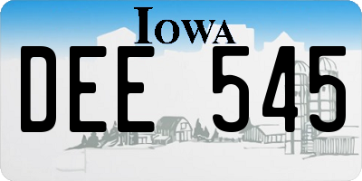 IA license plate DEE545