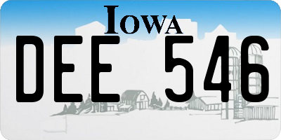 IA license plate DEE546