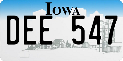 IA license plate DEE547