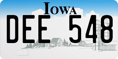 IA license plate DEE548