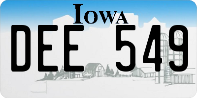 IA license plate DEE549