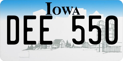 IA license plate DEE550