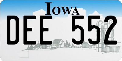 IA license plate DEE552