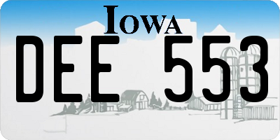 IA license plate DEE553