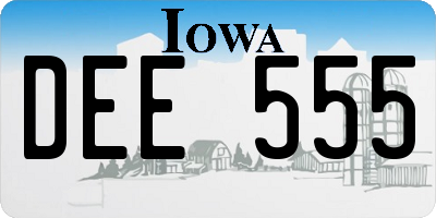 IA license plate DEE555