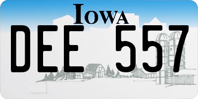 IA license plate DEE557