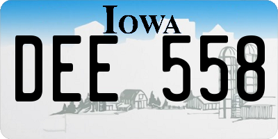 IA license plate DEE558