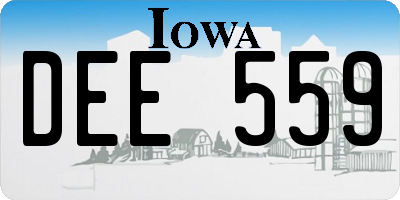 IA license plate DEE559