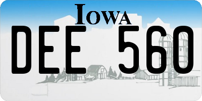 IA license plate DEE560