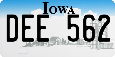 IA license plate DEE562